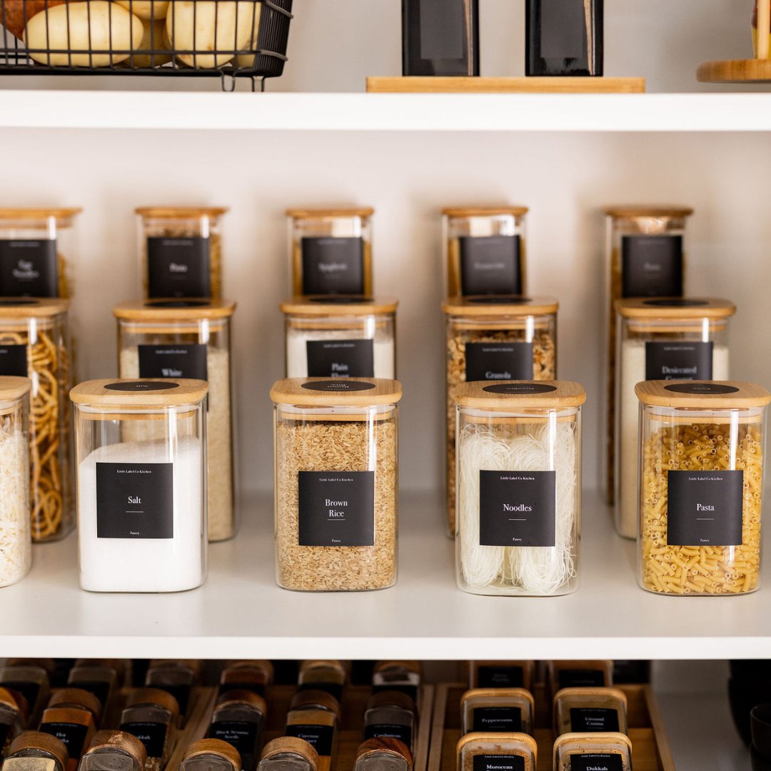 Square Bamboo & Glass Jar Collection