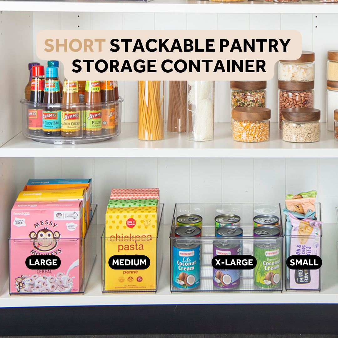 Short Stackable Pantry Storage Containers