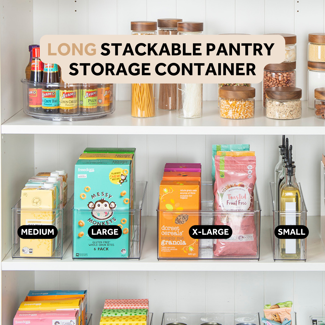 Long Stackable Pantry Storage Containers