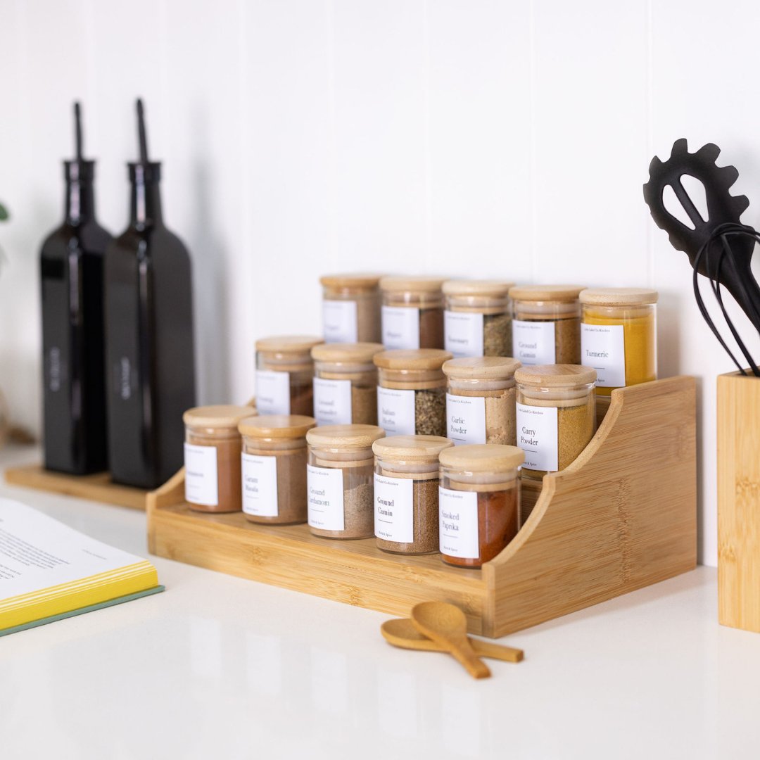 Stackable Seasoning Jars 5 Pack,Clear Acrylic Seasoning Spice Jar Bottles  for Herbs, Sugar, Salt, Coffee and More 