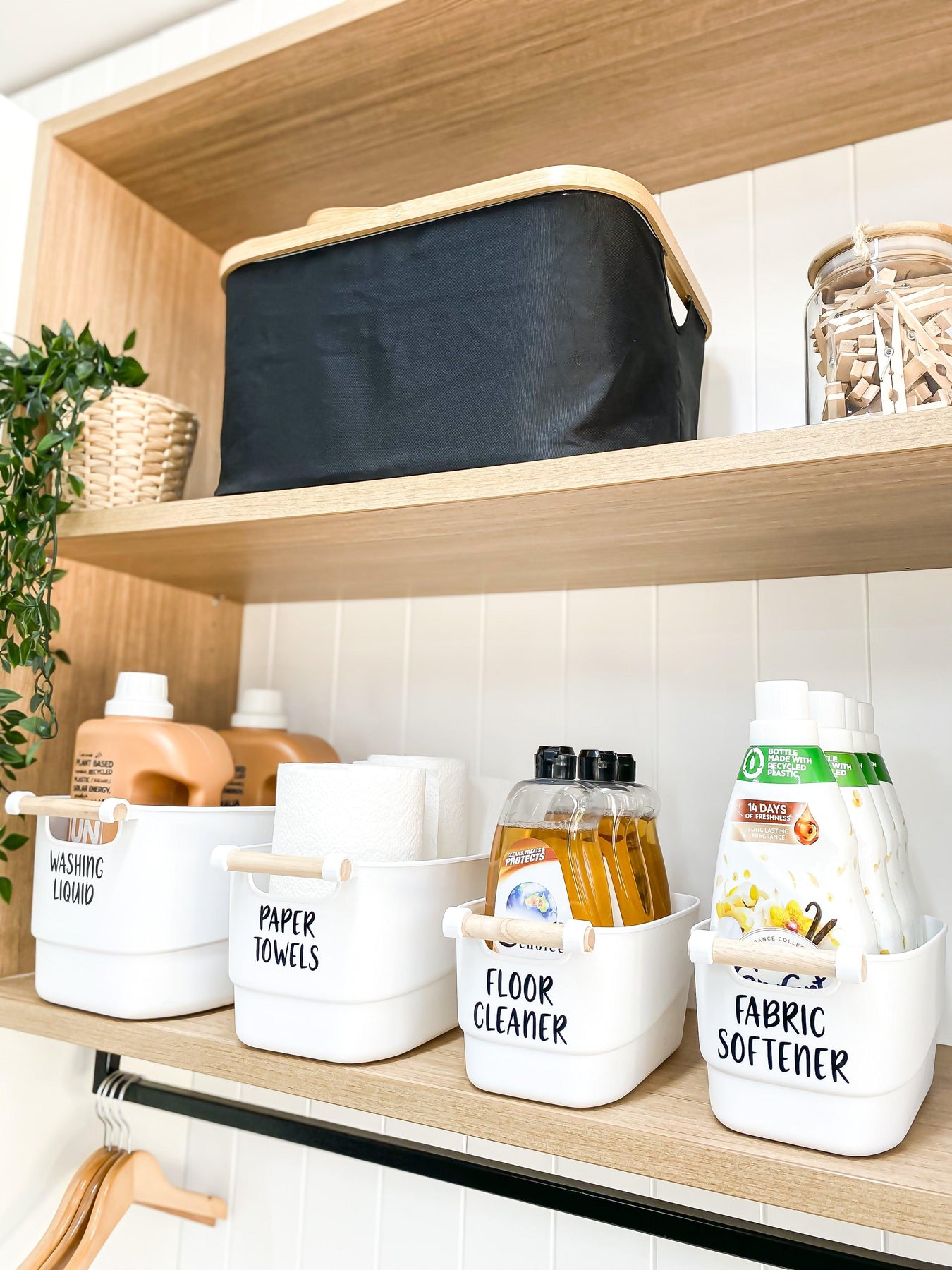 Kitchen storage baskets and tubs