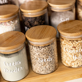 Stylishly Organize with Bamboo Lid Containers