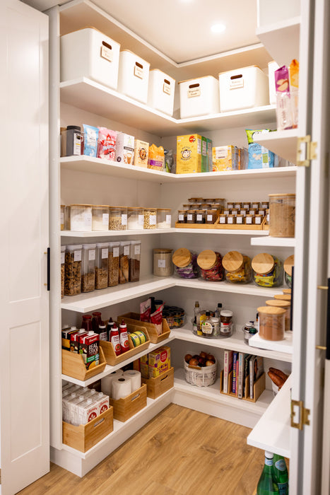 Pantry organisation with airtight pantry food storage jars