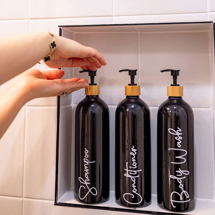 Black Bathroom Pump Bottle - 1L