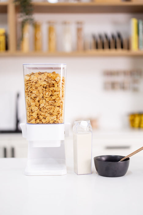 cereal dispenser, kitchen organisation, freshness, mess-free, pantry organisation, home organisation, durable, dishwasher safe, versatile, nuts, snacks, coffee beans, candy, stylish, modern, convenient, kitchen gadget, perfect portions, crispy cereal