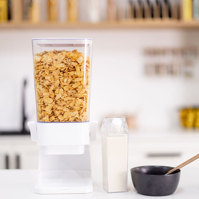 cereal dispenser, kitchen organisation, freshness, mess-free, pantry organisation, home organisation, durable, dishwasher safe, versatile, nuts, snacks, coffee beans, candy, stylish, modern, convenient, kitchen gadget, perfect portions, crispy cereal