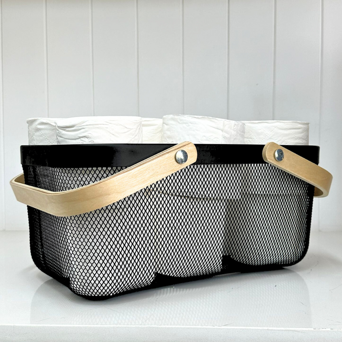 Black Mesh Large Handy Storage Basket - 4 Pack