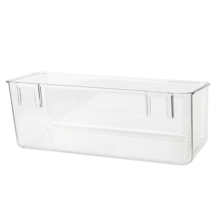 Clear Wall Mount Adhesive Storage Container - Wide for kitchen organisation. 