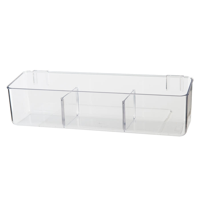 Clear Wall Mount Adhesive Storage Container - Wide With Dividers for kitchen cupboard organisation