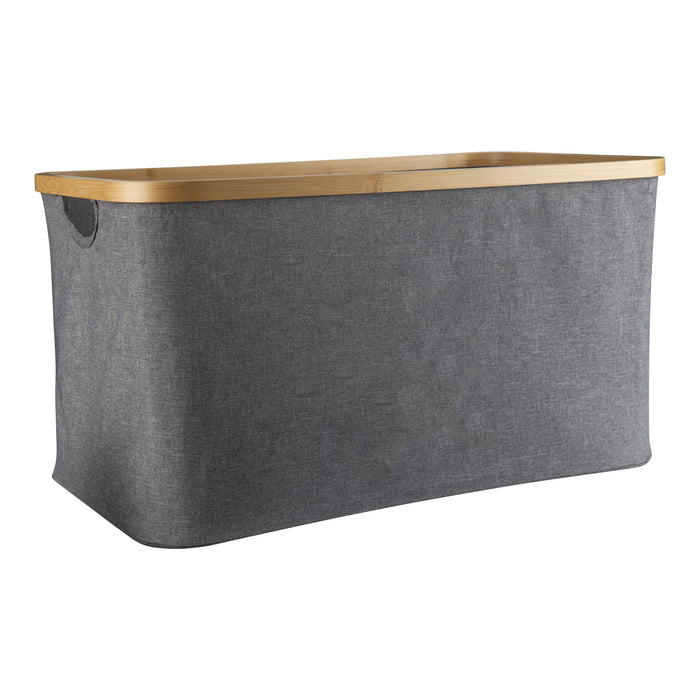 Dark Grey Linen Basket - Large