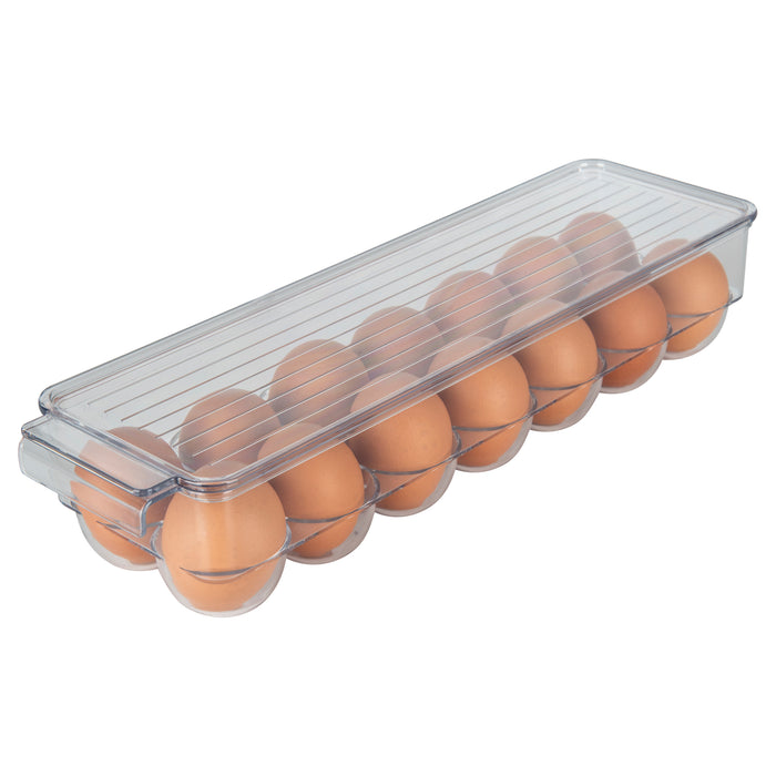 Clear Fridge Egg Organiser Tray. Egg holder and storage tray for 14 eggs