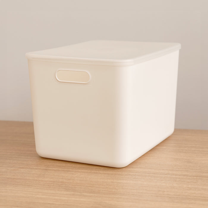 Storage Container with Plastic Lid. Little label co home organisation storage tubs. stackable storage containers. 