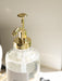 500ml Clear Glass Pump Bottle with Gold Pump Add a touch of elegance to your kitchen, laundry or bathroom with this beautiful glass pump bottle featuring a gold pump