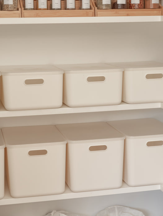 White Storage Container with Plastic Lid - 12 Pack. Storage Tubs, Kitchen organiser, organiser, pantry organisers