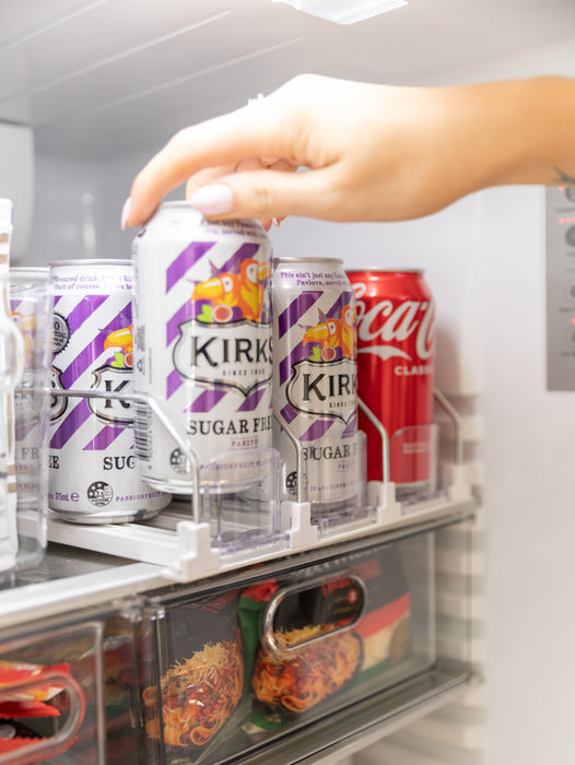 Sliding Can Dispenser for fridge organisation.