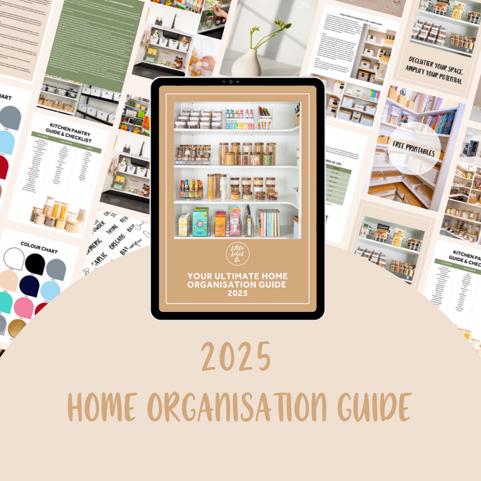 Home organisation ebook. get tips and trips form home organisation experts at little label co. 