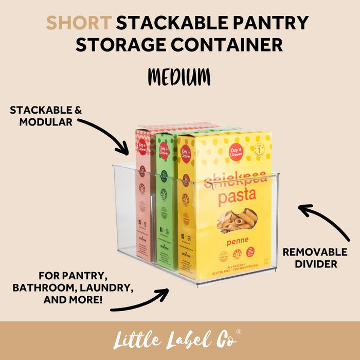 SHORT Stackable Pantry Storage Container for pantry and kitchen organisation