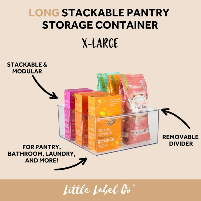 LONG Stackable Pantry Storage Container - Small for pantry organisation and kitchen storage