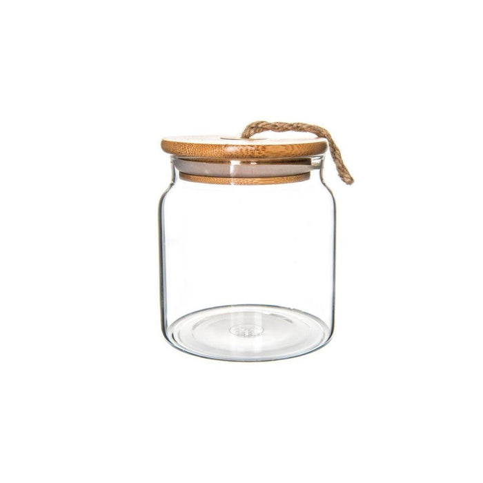 Air tight Glass Jar with Bamboo and Twine Lid - 500ml for home organisation and storage at little label co