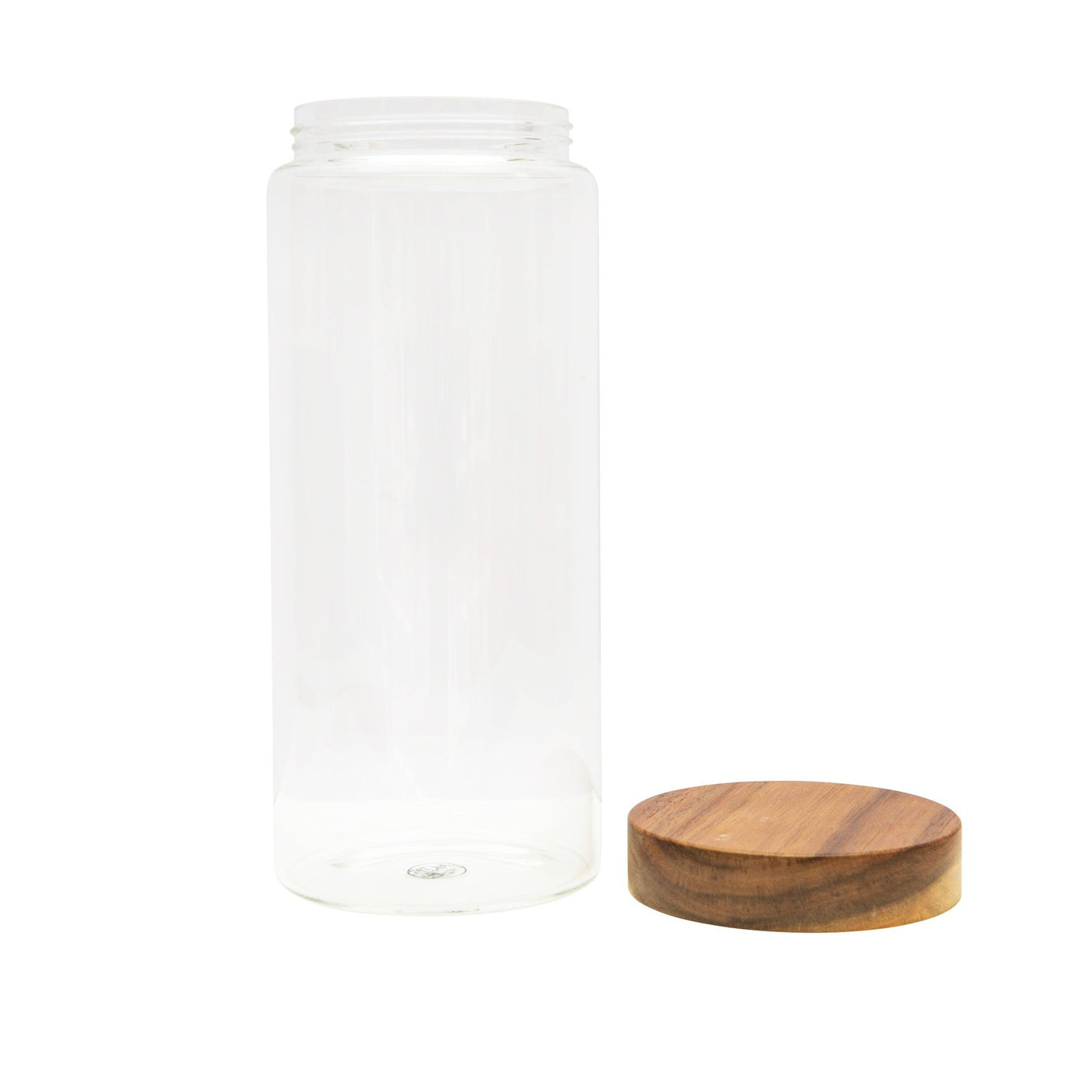 Acacia Wood Glass Kitchen Storage Jar 2l For Pantry Organisation — Little Label Co