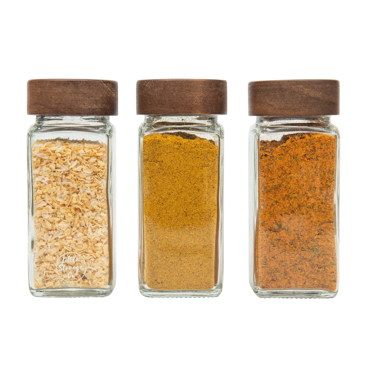 Spice jars with wood lids sale