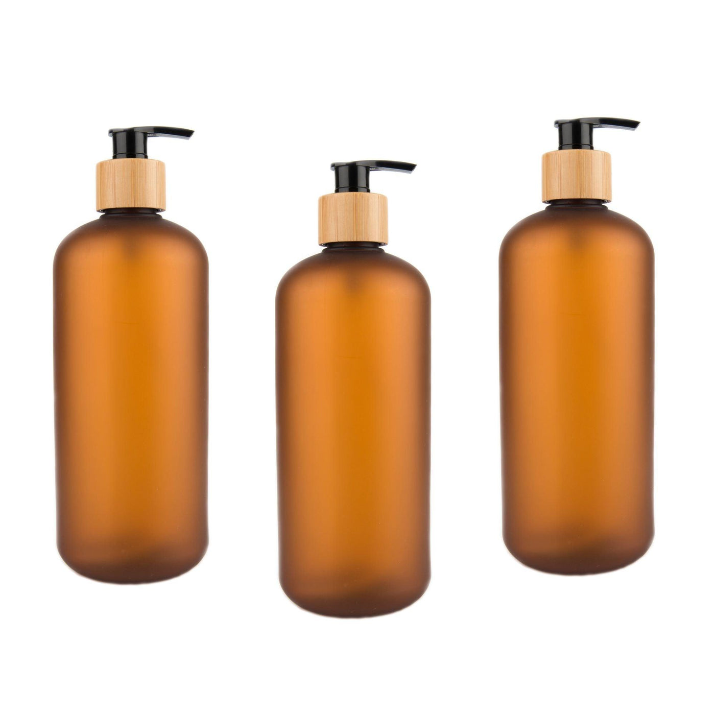 Brown Plastic Pump Bottle 500ml for Bathroom and Kitchens — Little Label Co