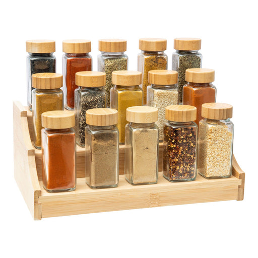 Spice Container Set Glass Spice Organizer Jars for Seasoning with Bamboo  Spoon Lid Kitchen Spices Storage