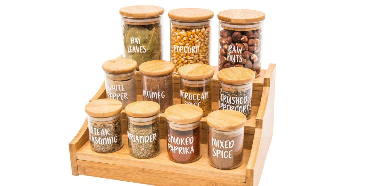 Spice Jars with Bamboo Lids - 4oz – SKORDO