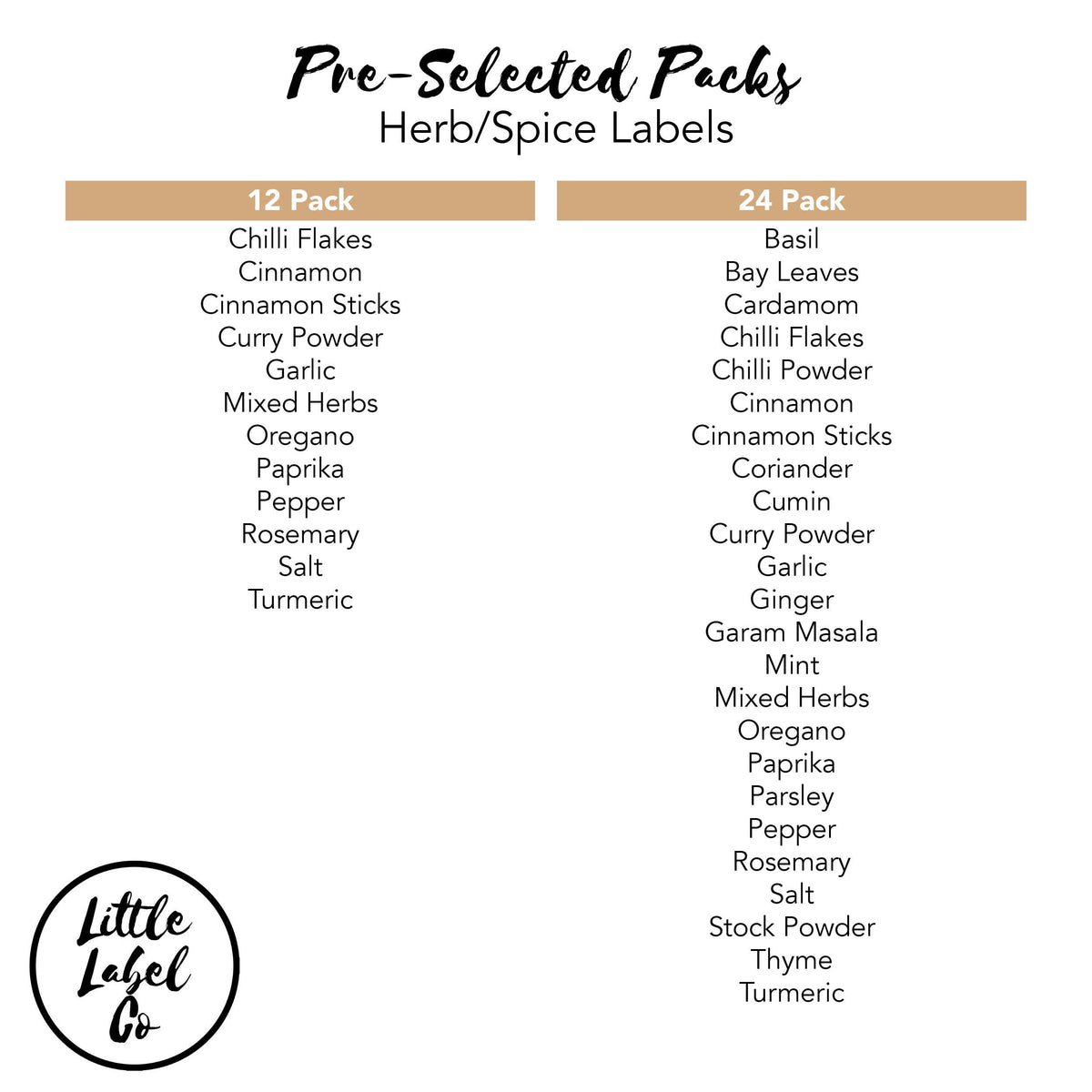 Herb + Spice Bundle (60 labels) - Style 1 Black – The Label Place