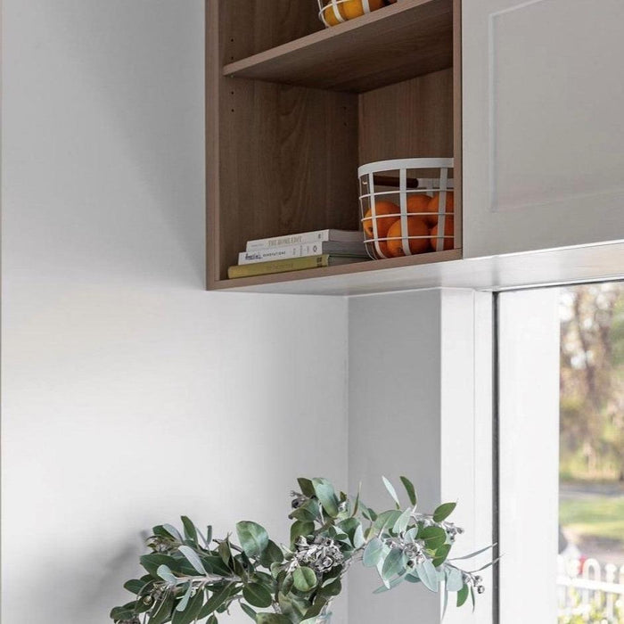 White Round Storage Basket with Bamboo Handle