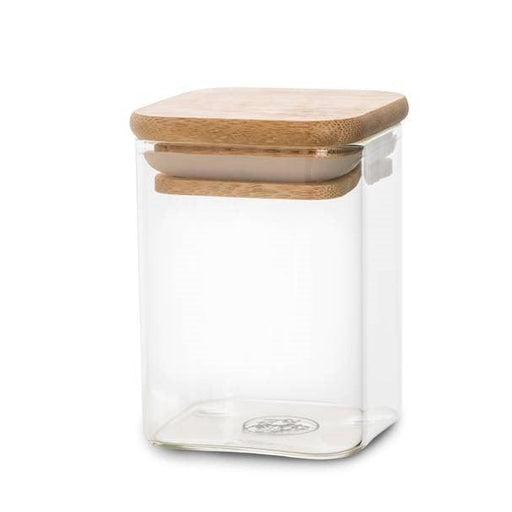 Set of 3 / Set of 5 Square Glass Food Storage Jars With Airtight Bamboo Lids  Ecofriendly & Premium FREE 1st CLASS DELIVERY 